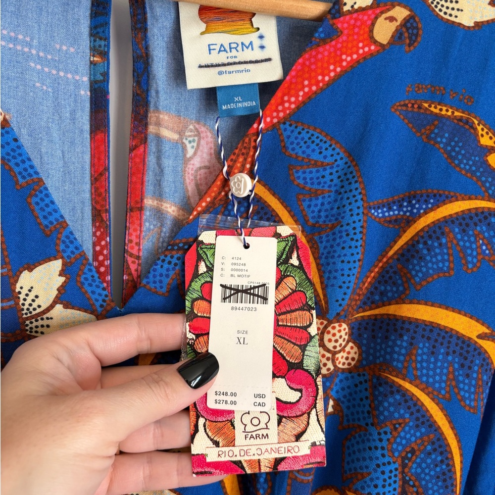 FARM Rio Vibrant Blue and Red Floral Jumpsuit - Picture 3 of 5